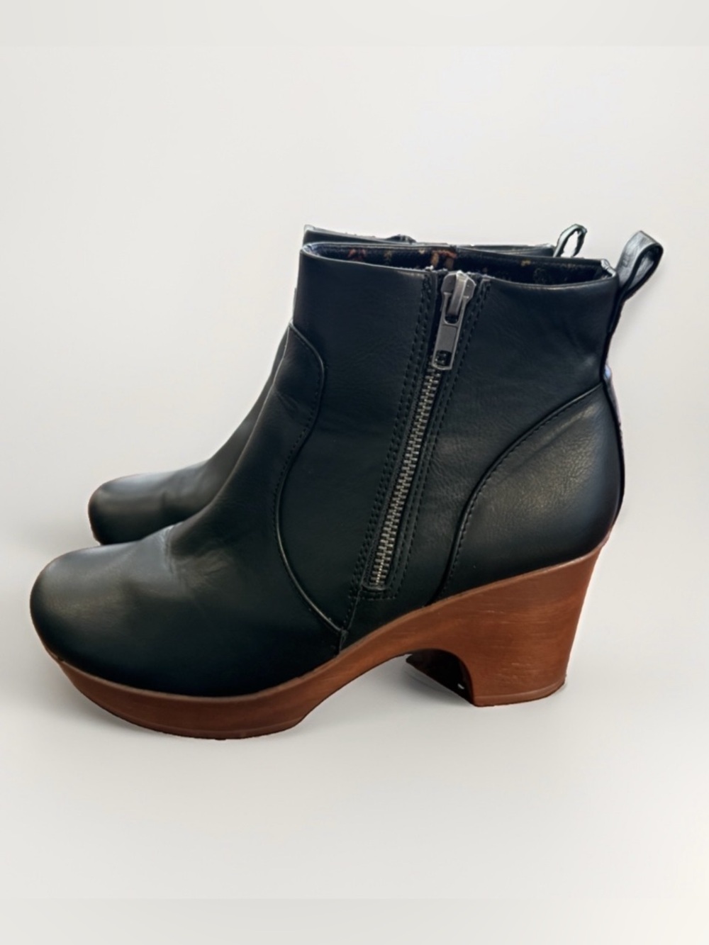 Børn Minnie Børn Leather Wedge Booties Black & Brown US 9.5